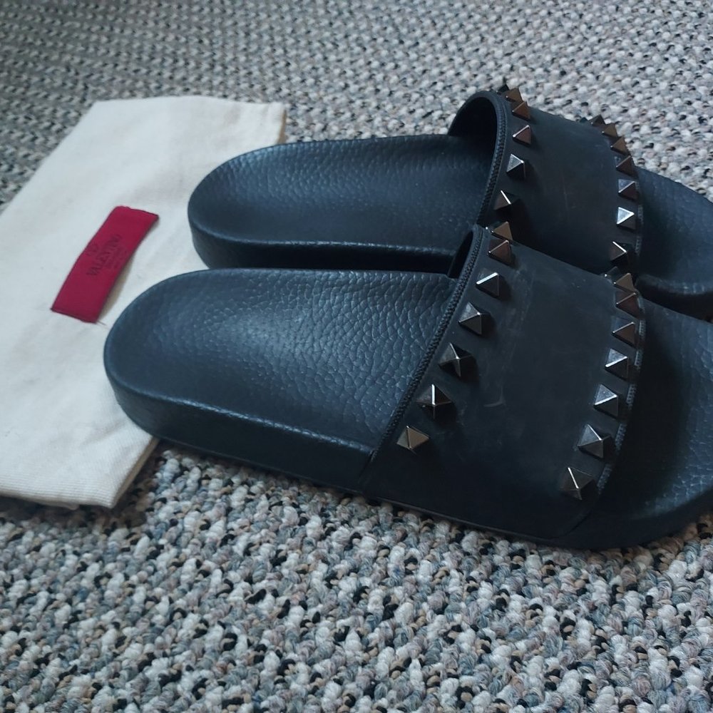 VALENTINO ROCKSTUD RUBBER SLIDER SANDAL EU 36 US 6 - Picture 12 of 12